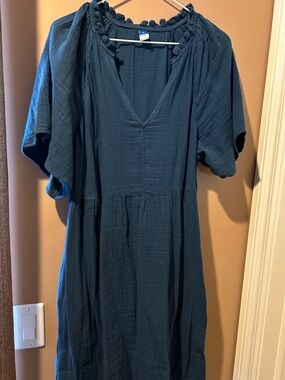 Women's Teal V-Neck Summer Dress